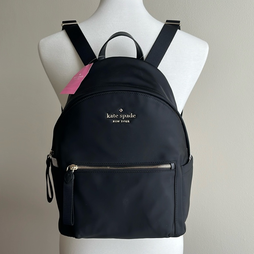 Kate Spade Chelsea Black Nylon Medium Backpack